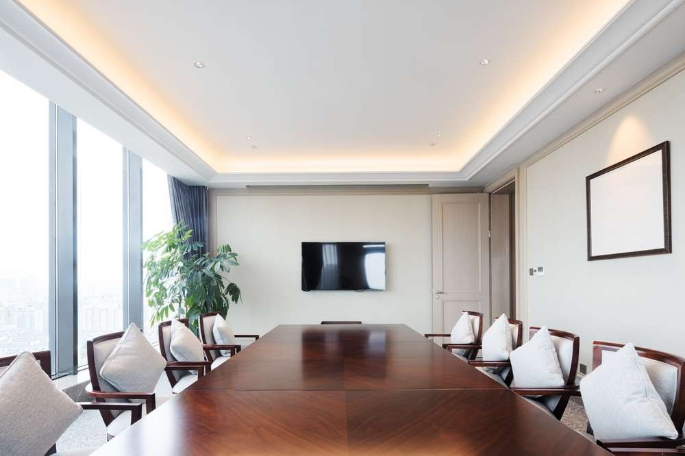 Painted commercial conference room