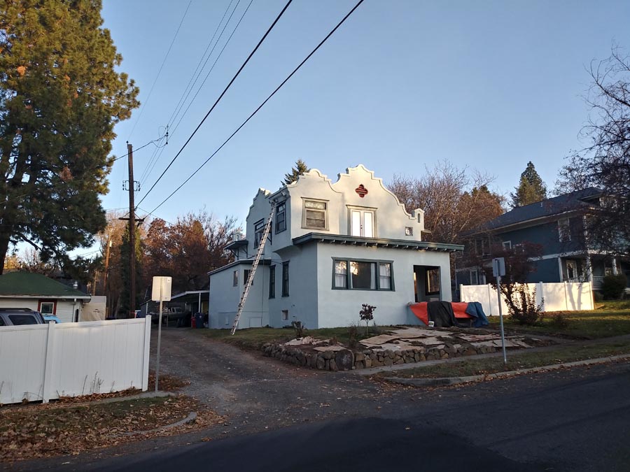 Painted home seen from the street